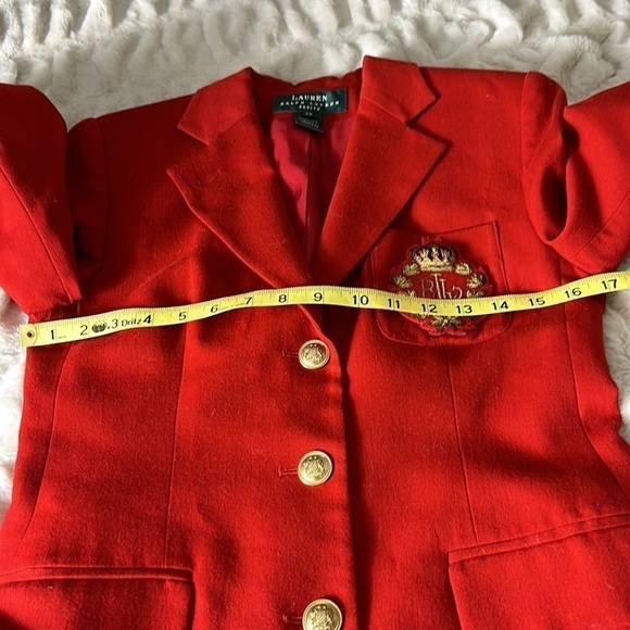 Lauren RL Red Jacket Embroidered 3D Crest Patch  Wool Size 4P - Picture 11 of 13